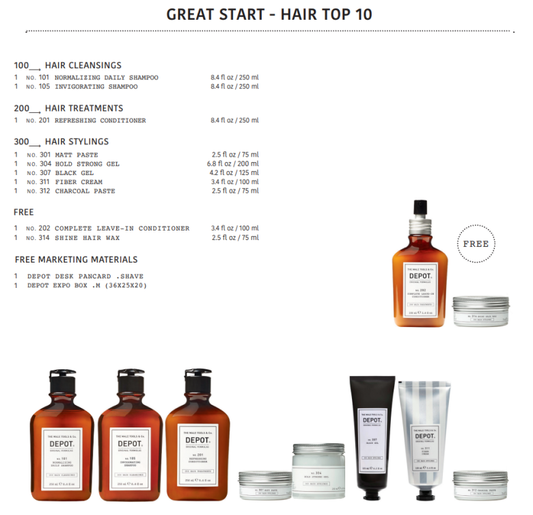 DEPOT® NO. 1003 Great Start Hair Top Ten